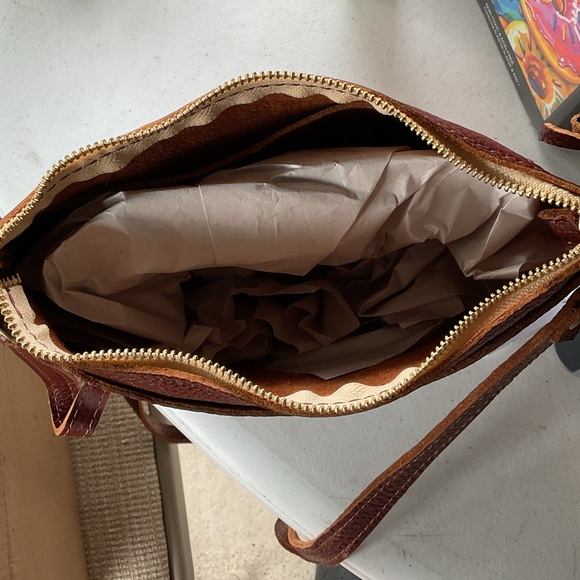 Portland Leather Brown Crossbody Bag - Picture 2 of 4